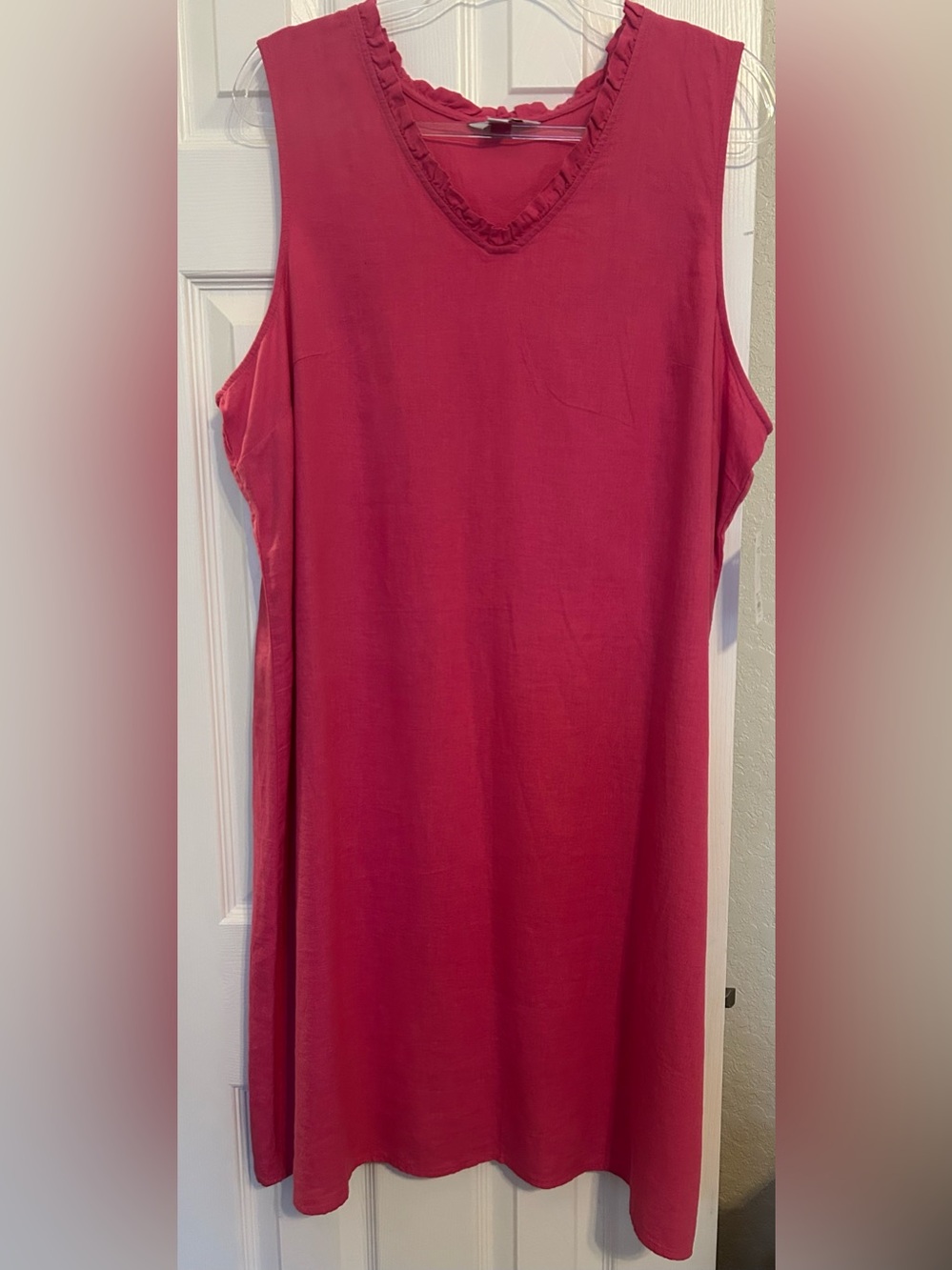Croft & Barrow Sleeveless Linen Blend Dress in Bright Pink